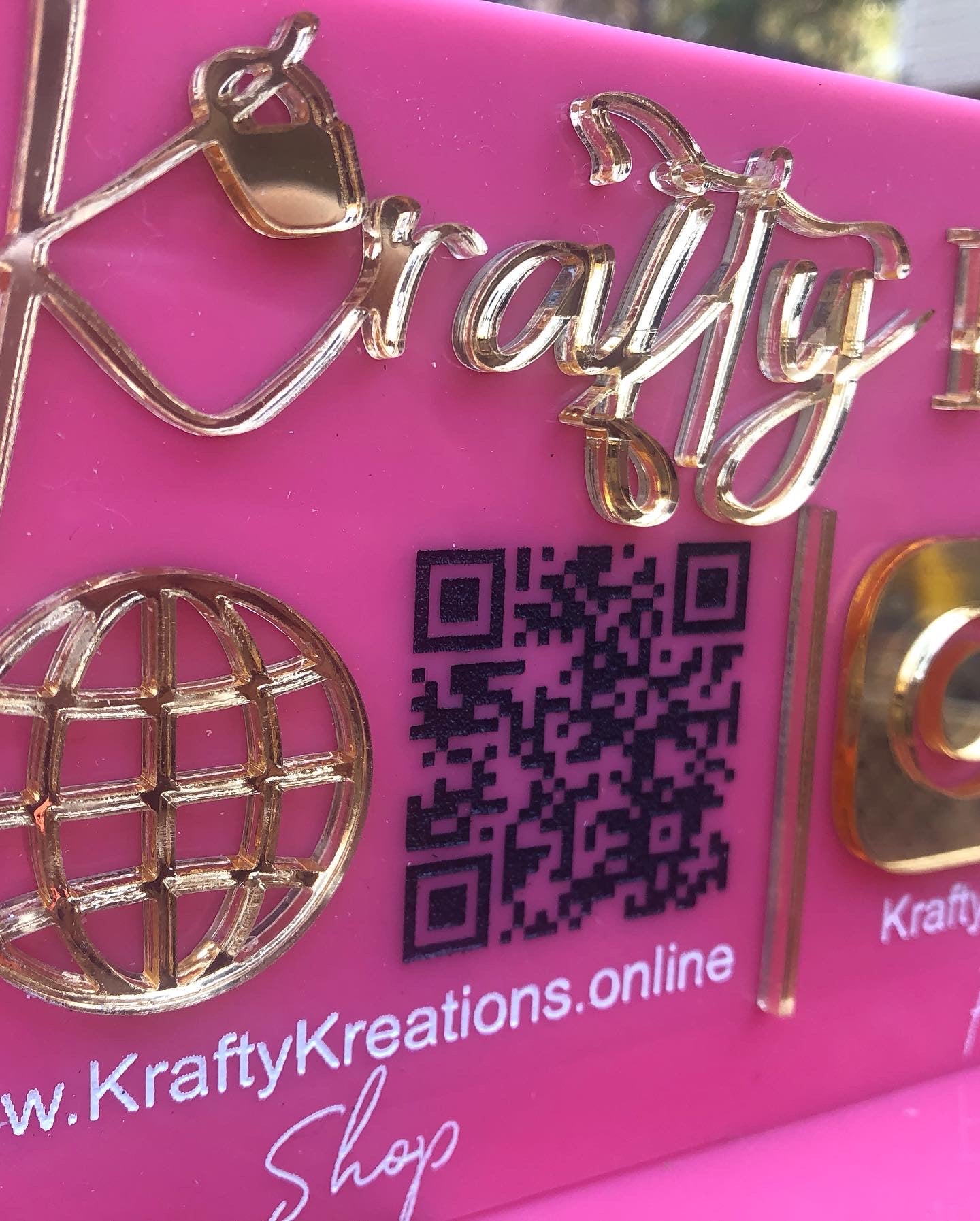Rectangle Business Name with Scannable QR Code Sign